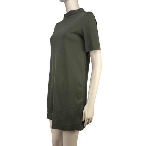 COS Short Sleeves T-Shirt Khaki Green Cotton Mini Dress Size XS - Picture 3 of 7
